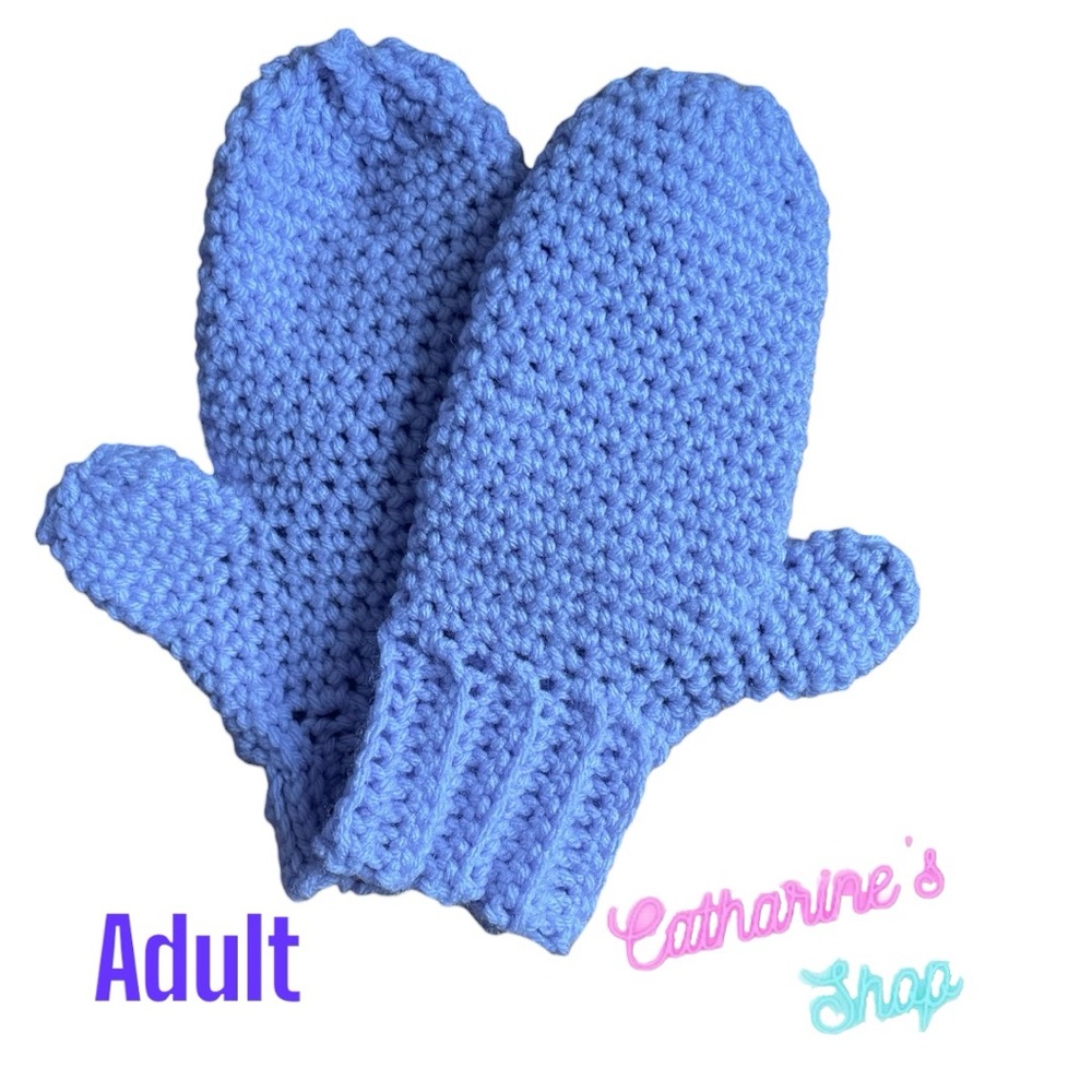Crocheted Lavender Adult Mittens